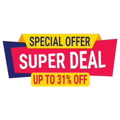 super deal special offer up to 80 off banner advertising poster design vector