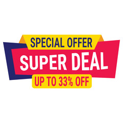 super deal special offer up to 80 off banner advertising poster design vector