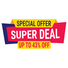 super deal special offer up to 80 off banner advertising poster design vector