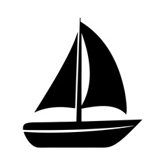 Silhouette of a Sailing Yacht with Full Sails, Ready for Adventure