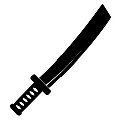 Stylized Silhouette of a Katana Sword, a Symbol of Martial Prowess and Tradition