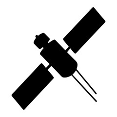 Satellite illustration of a spacecraft orbiting in space with communication antennas shown