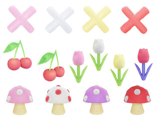 set of flowers