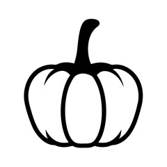 Minimalist Black and White Pumpkin Illustration for Autumn and Halloween Designs