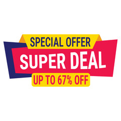 super deal special offer up to 80 off banner advertising poster design vector