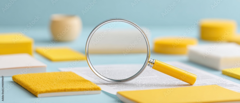 Poster Minimalist Cybersecurity Insight High-Resolution Digital Forensics Visualization with Magnifying Glass and Modular Data Interface - Strategic Tech Risk Analysis
