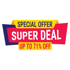 super deal special offer up to 80 off banner advertising poster design vector