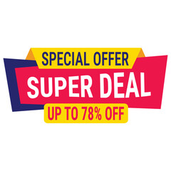 super deal special offer up to 80 off banner advertising poster design vector