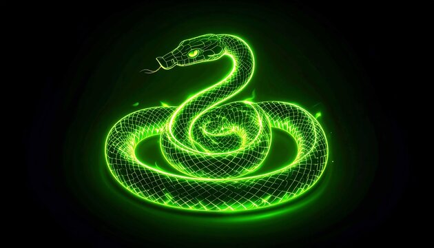 green snake in the grass