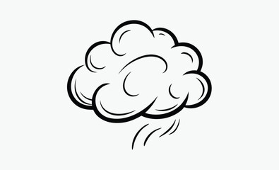 Cloud silhouette, Black Cloud Icon Designs, Cloud silhouette vector illustration, outline on white background