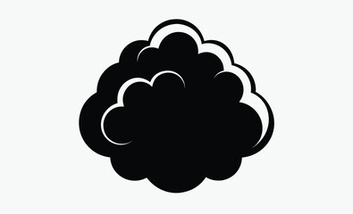 Cloud silhouette, Black Cloud Icon Designs, Cloud silhouette vector illustration, outline on white background