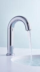 Minimalist Chrome Touchless Water Solutions Smart Bathroom Innovation for Modern Hygiene with Sleek Sensor-Activated Faucet Design