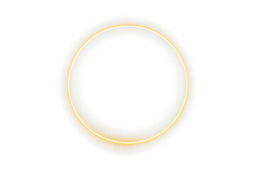golden round light glow frame isolated on white or transparent png