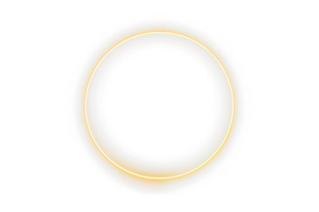 golden round light glow frame isolated on white or transparent png