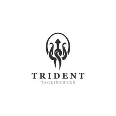 Trident Poseidon Logo, Spear Simple Vintage Template Design i