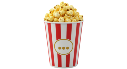 Isolated Popcorn Bucket with Chat Bubble Logo