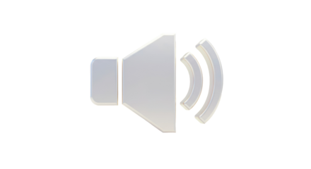 Isolated Silver Metallic Speaker Icon for Audio