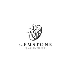 Gemstone modern logo design template for jewelry, boutique and wedding business