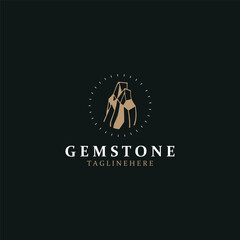 Gemstone modern logo design template for jewelry, boutique and wedding business
