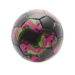 Stylish Pink and Green Soccer Ball Abstract Design isolated on Transparent Background