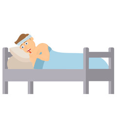 Patient uses pills. Human treatment, vector illustration.