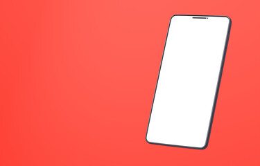 3D素材_スマートフォン_ブラック_赤