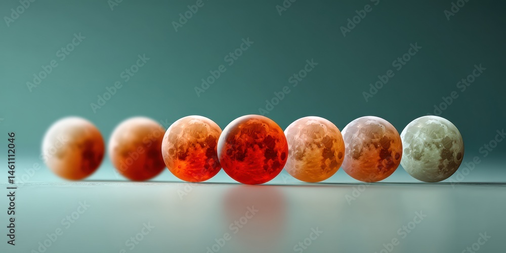 Poster Lunar Evolution Minimalist Astronomical Visualization of Moon Phases - Dynamic Science Communication for Digital Learning Platforms and Immersive Educational Content