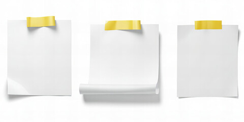 Minimalistic White Sheets of Paper Taped to a Wall