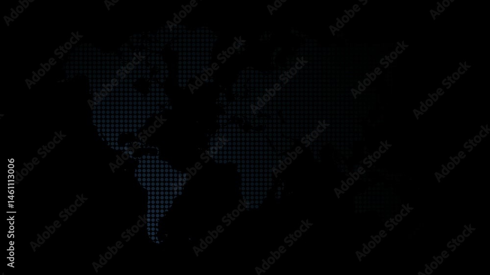 Aufkleber Dark blue to red light on black background world map blurry smooth gradient reveal transaction, simple global concept template