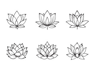 Fototapeta premium Elegant Simple Lotus Line Art for Decorative Home Design