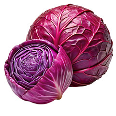 Obraz premium Fresh Red Cabbage: Vibrant Purple Vegetable, Healthy Food Ingredient