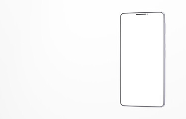 3D素材_スマートフォン_シルバー_白背景