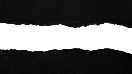 黒い紙が破れた背景に中央の空白スペースのある素材　透過素材