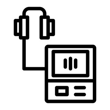 Hearing Test. This is a vector single icon with a line style. Suitable for any purpose, such as website design, mobile app design, logo design, pattern design, etc.