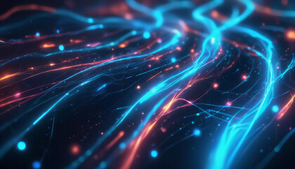 Fototapeta premium Abstract Glowing Lines and Dots