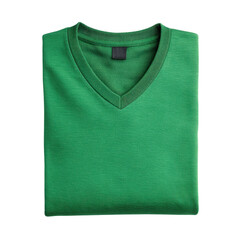 Classic Green V-Neck Pullover Sweater with Transparent Background