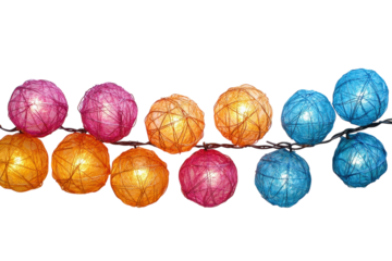 Colorful string light orbs