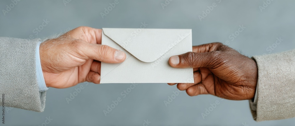 Aufkleber inclusive corporate communication multicultural professional exchange of confidential envelope in mi