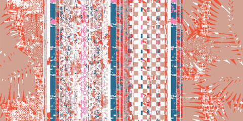 trend seamless lines plaid washed texture seamless pattern design. Fall winter Trendy and elegance timeless home decoration, upholstery and curtain weave canvas digital of print
