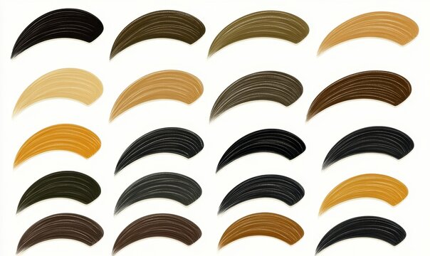 Eyebrow Color Palette A Variety of Brown, Blonde, and Black Shades