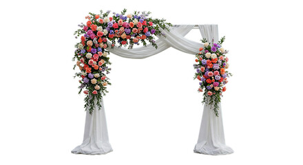 Event ceremony flower arches design isolated on white or transparent background PNG 