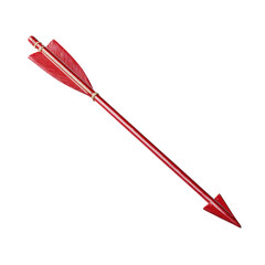 Striking Red Arrow with Feathers and Metal Detailing