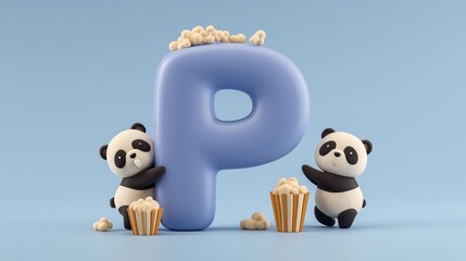 Letter P for Panda – Alphabet for Kids, Educational Learning Poster