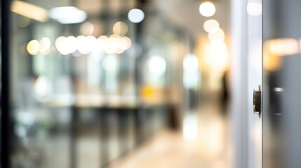 Blurred office interior with doorway modern workspace business environment professional setting