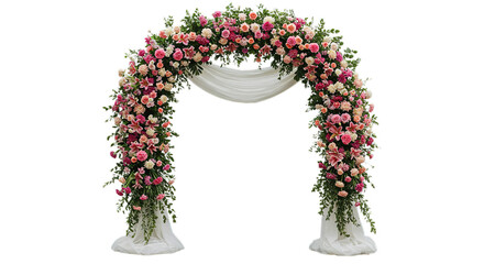 Event ceremony flower arches design isolated on white or transparent background PNG 