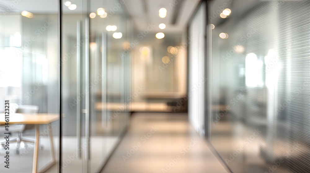 Aufkleber dynamic office environment with blurred background and doorway in modern workspace