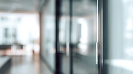 Abstract office ambiance modern workspace blurred visuals professional setting indoor perspective