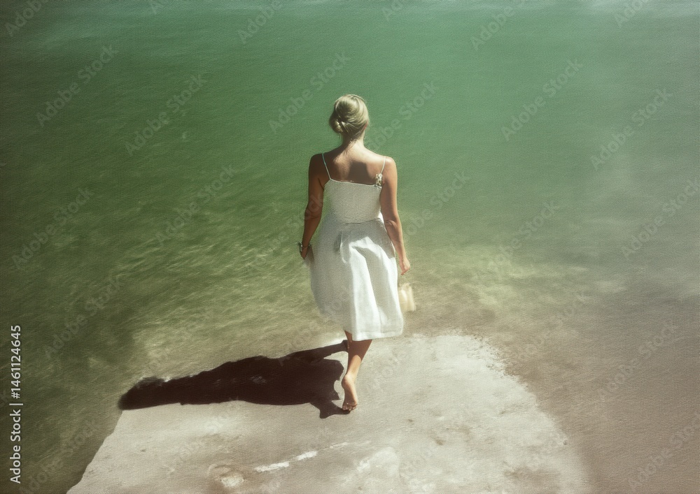 Poster digital dreamscape ethereal millennial woman navigating liminal spaces - surreal wellness journey th