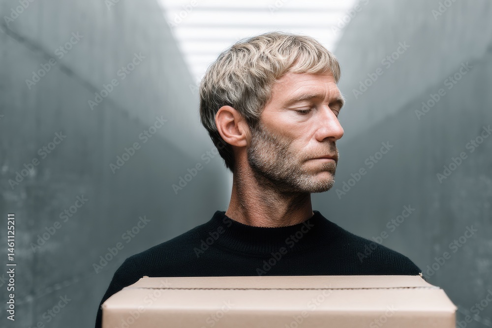 Poster tech workforce disruption minimalist portrait of professional resilience in silicon valleys evolving
