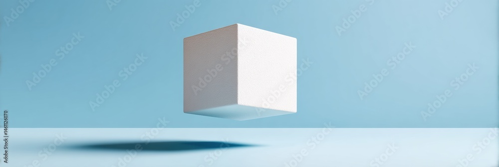 Aufkleber Minimalist Geometric Innovation Floating Isometric Cube in Digital Design - Futuristic for Tech Branding, Marketing, and Creative Visual Communication